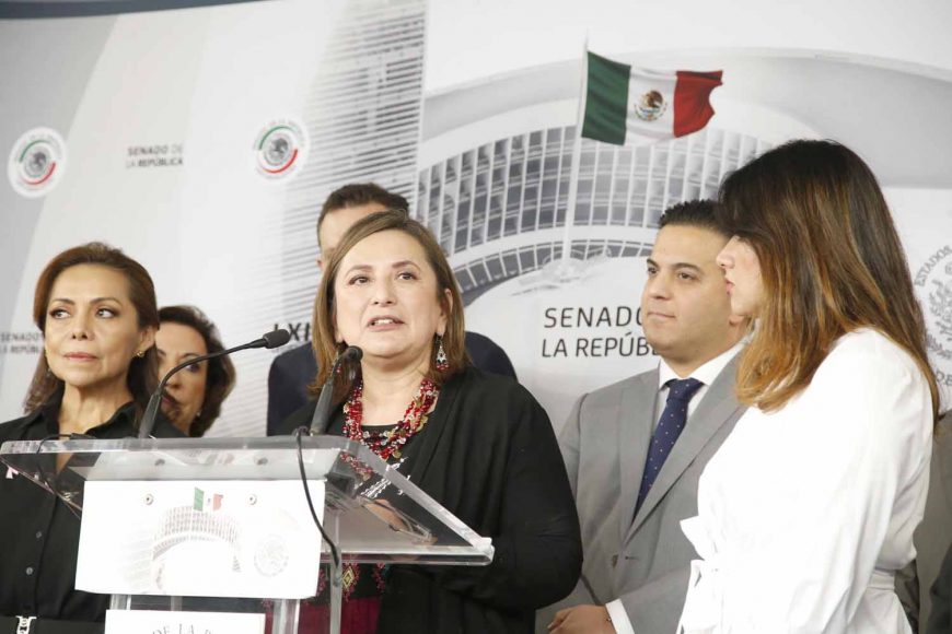 Senadora Xóchitl Gálvez Ruiz, Conferencia de prensa de las y los senadores del PAN, encabezados por el coordinador, Damián Zepeda Vidales.