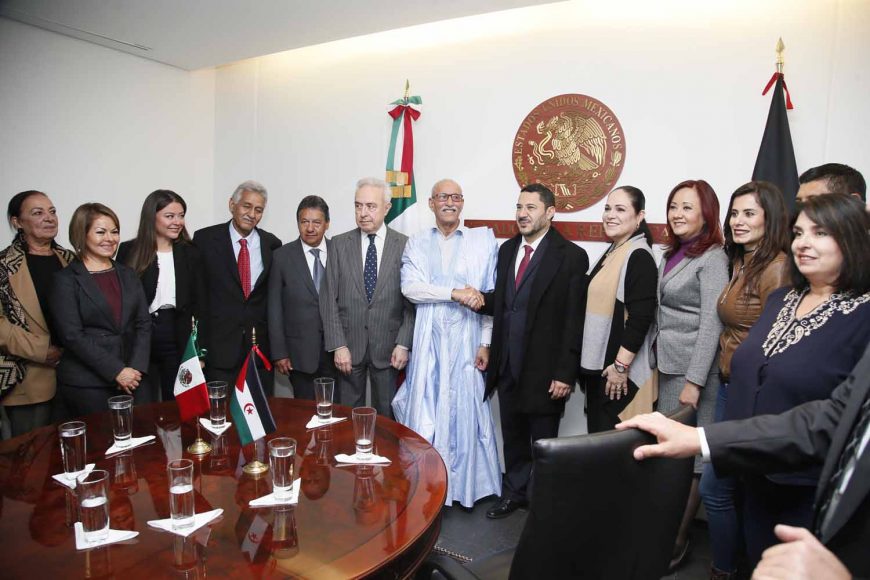 Senadora Minerva Hernández Ramos durante visita del Presidente de la República Árabe Saharaui