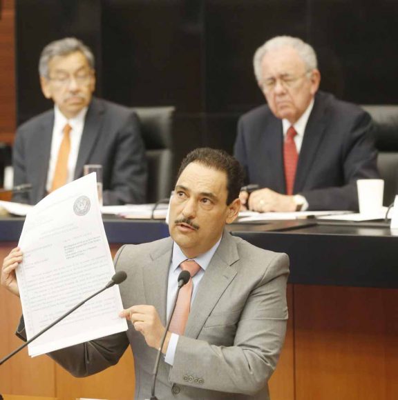 Intervención del senador Juan Antonio Martín del Campo durante la comparecencia del Secretario de Comunicaciones y Transportes, Javier Jiménez Espriú, ante la Comisión del ramo.