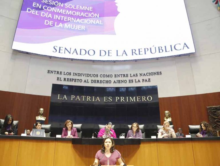 Discurso de la senadora Nadia Navarro Acevedo, para emitir el posicionamiento del Grupo Parlamentario del PAN, durante la sesión solemne con motivo de la conmemoración del Día Internacional de la Mujer.