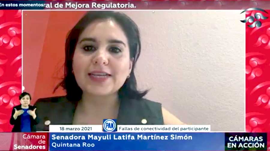 Intervención de la senadora Mayuli Latifa Martínez Simón, al presentar un dictamen de las comisiones unidas de Economía y de Estudios Legislativos Primera, por el que se reforman y adicionan diversas disposiciones de la Ley General de Mejora Regulatoria.