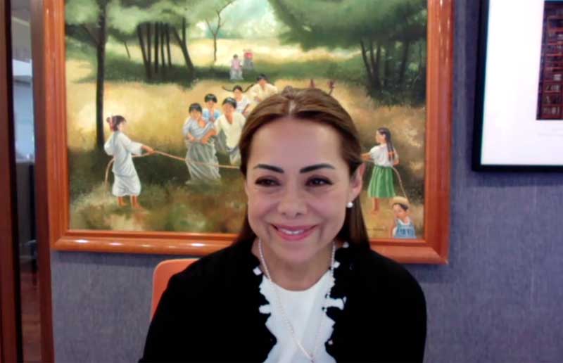 Senadora Josefina Vázquez Mota, al presidir la reunión de la Comisión de Derechos de la Niñez y de la Adolescencia