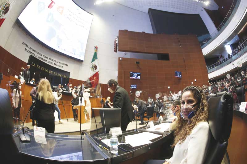 Senadora Estrella Rojas Loreto, durante el primer parlamento de Personas con Discapacidad.