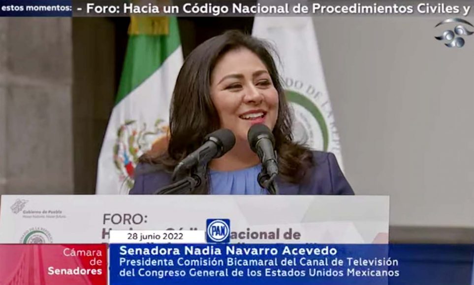 Senadora Nadia Navarro Acevedo, en la inauguración del foro “Hacia un Código Nacional de Procedimientos Civiles y Familiares. Retos y análisis”